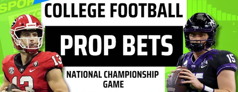 a banner for NCAA FB prop bets