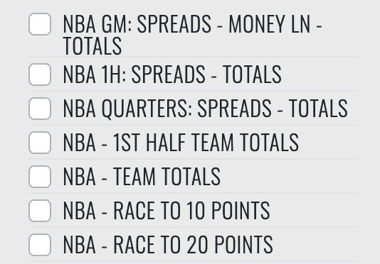 basketball betting options